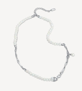 Silver Branch Pearl Collar Chain