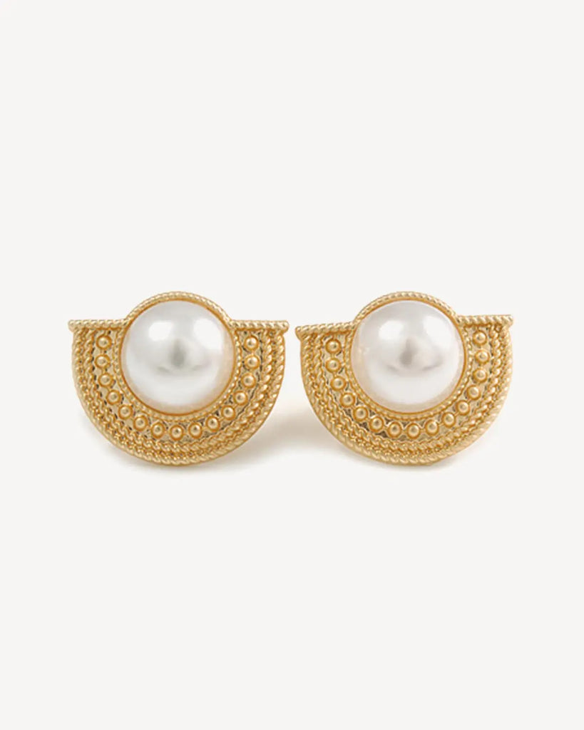 oluv jewelry pearl 18k gold earring