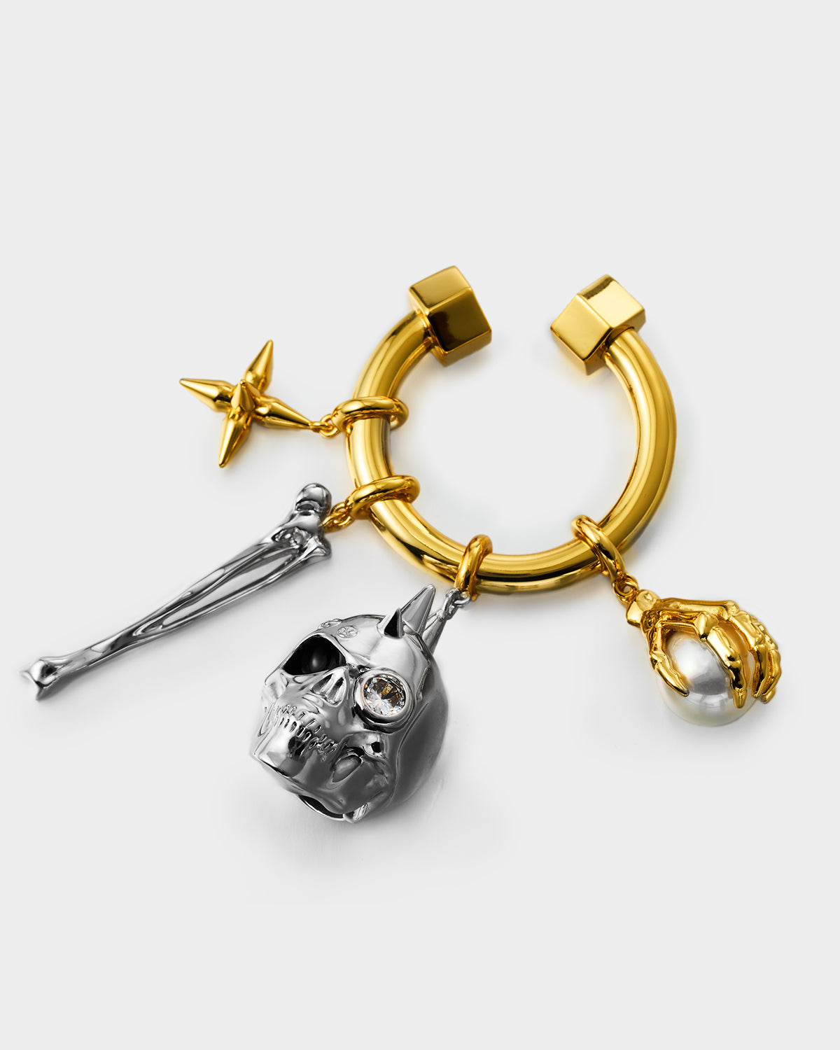 Silver & Golden Skeletal Keychain