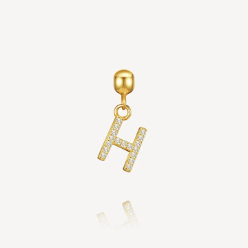 necklace charm, letter charm, initial charm, H