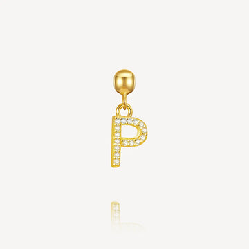 necklace charm, letter charm, initial charm, P