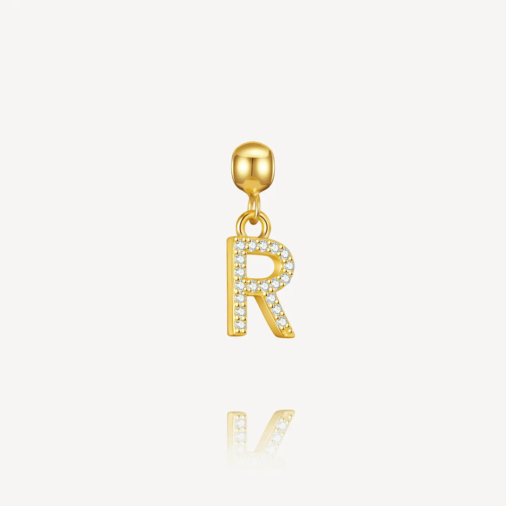necklace charm, letter charm, initial charm, R