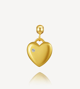 Charm de formas variadas - Corazón dorado