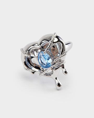 white gold detective ring, white gold mystery ring, white gold investigator ring