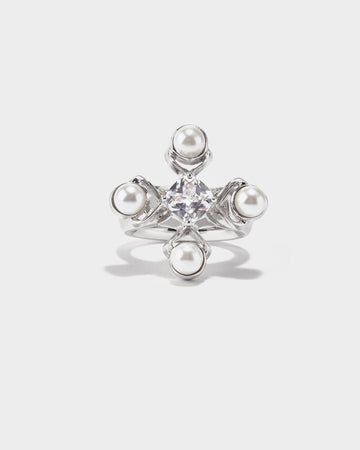 white gold heart ring, white gold infinity ring, white gold cross ring
