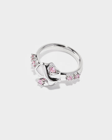 white gold astronaut ring, white gold space ring, white gold galaxy ring